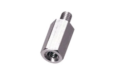 ステンレスSUS303 六角スペーサー (短間段重ね用)(オス・メスねじ) MSU-04 (オネジ長4mm)(脱脂)